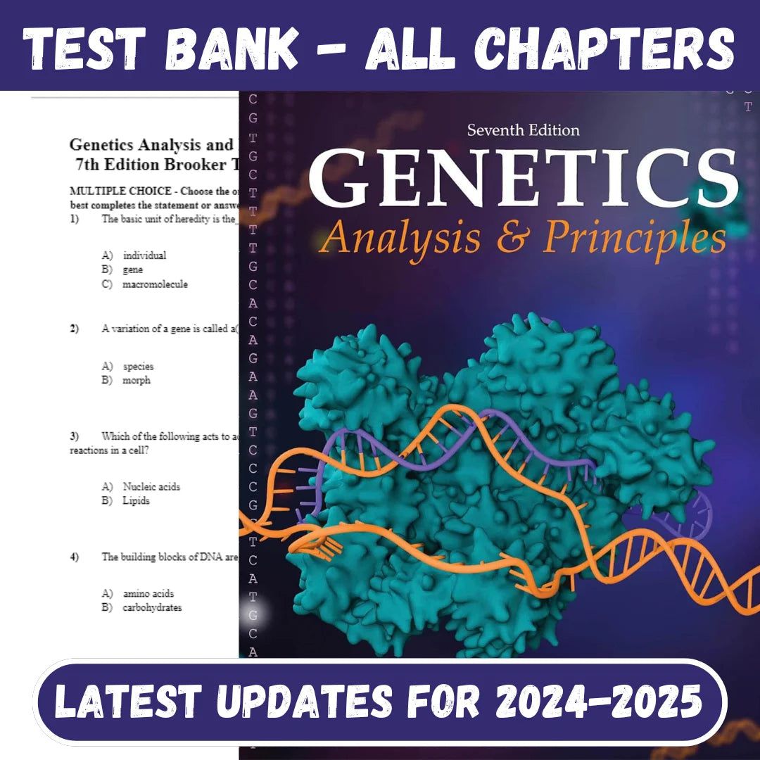 Test Bank for Genetics Analysis and Principles 7th Edition by Brooker-Tutelor