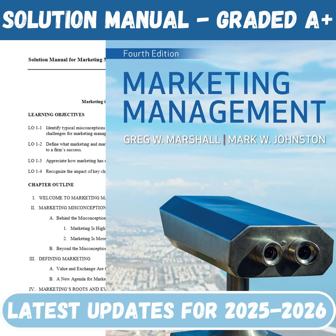 Solution Manual For Marketing Management 4th Edition By Marshall-Tutelor