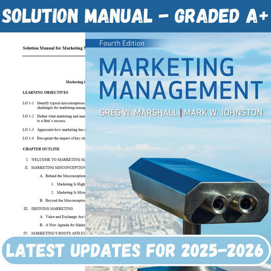 Solution Manual For Marketing Management 4th Edition By Marshall-Tutelor
