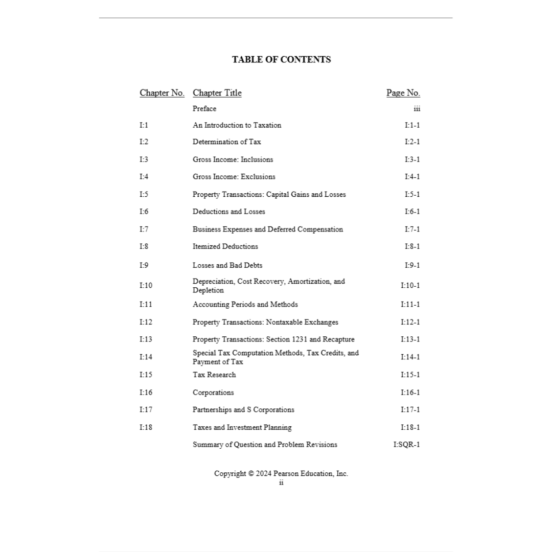 Solution Manual For Pearson’s Federal Taxation 2024 Corporations 37th Edition By Franklin-Tutelor