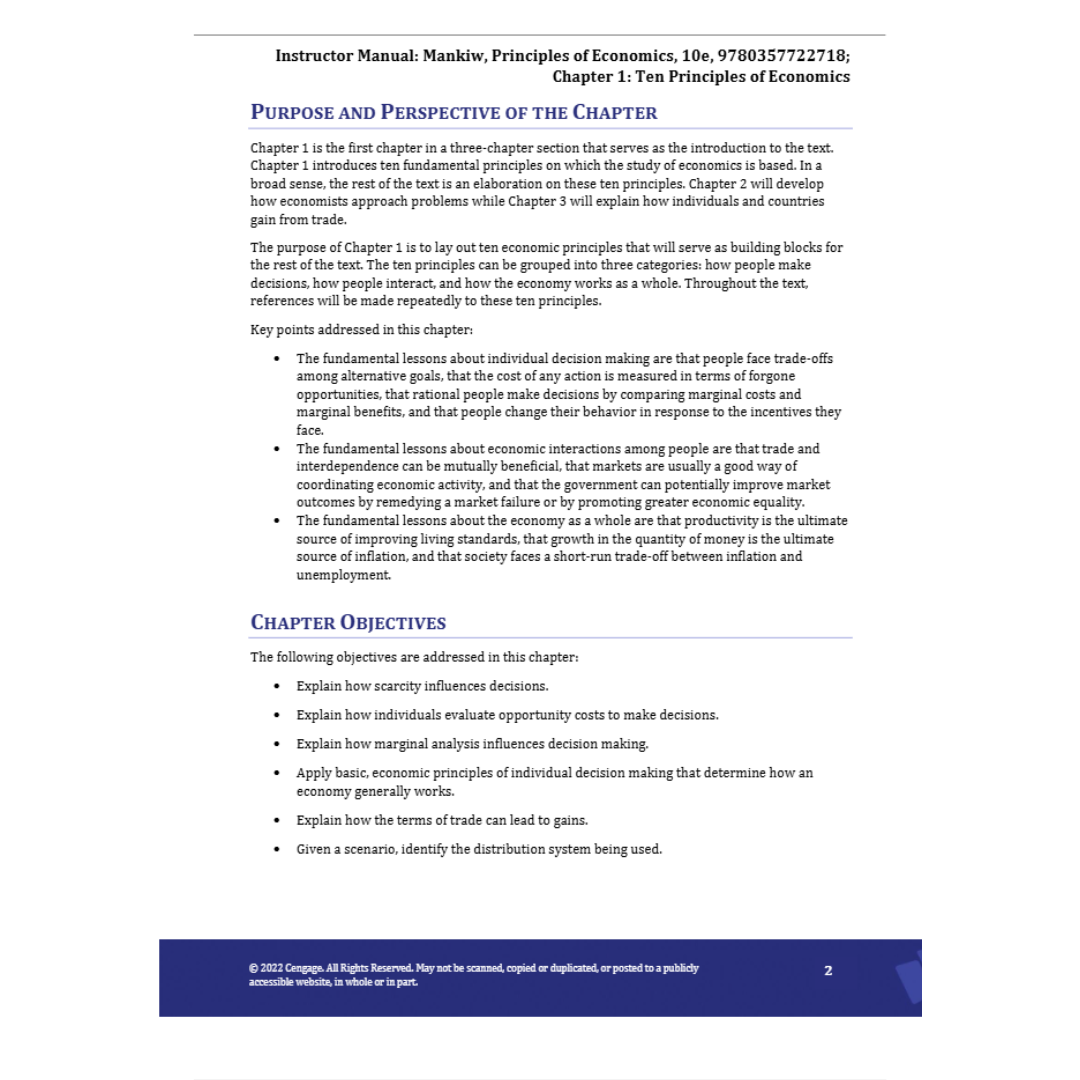Solution Manual For Principles of Economics 10th Edition By Mankiw-Tutelor