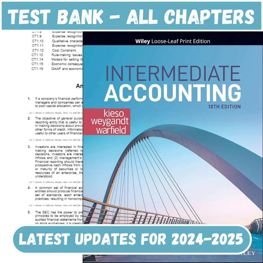 Solution Manual and Instructor Resource for Intermediate Accounting, 18th Edition, by Donald | All Chapters Included-Tutelor