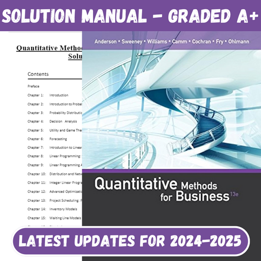 Solution Manual for Quantitative Methods for Business 13th Edition by Anderson-Tutelor