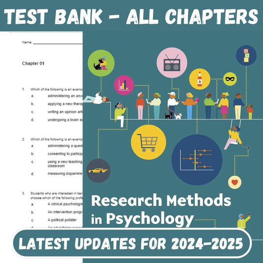 Test Bank For Research Methods in Psychology, Evaluating a World of Information, 4th Edition by Morling-Tutelor