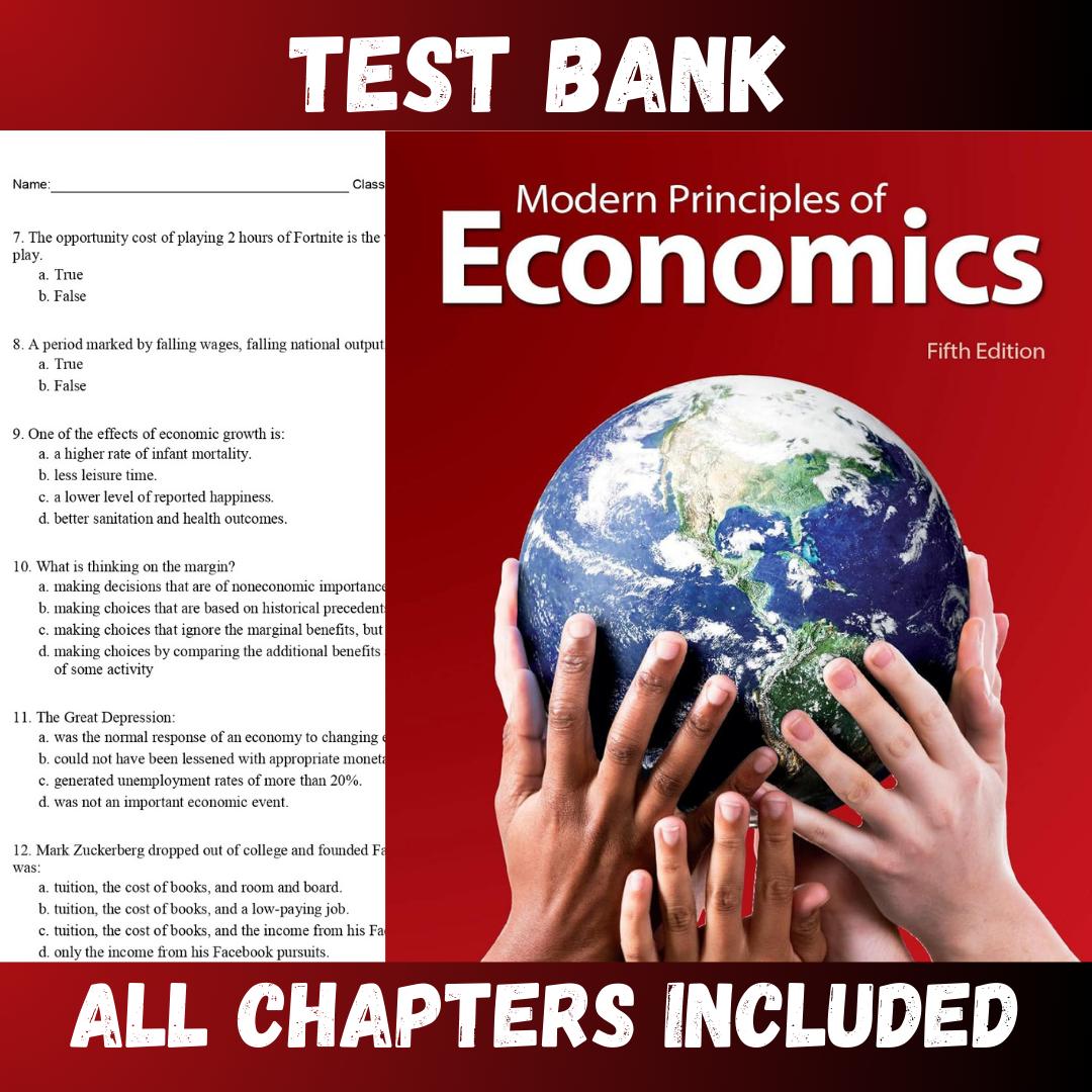 Test Bank – Modern Principles of Economics 5th Edition by Cowen-Tutelor