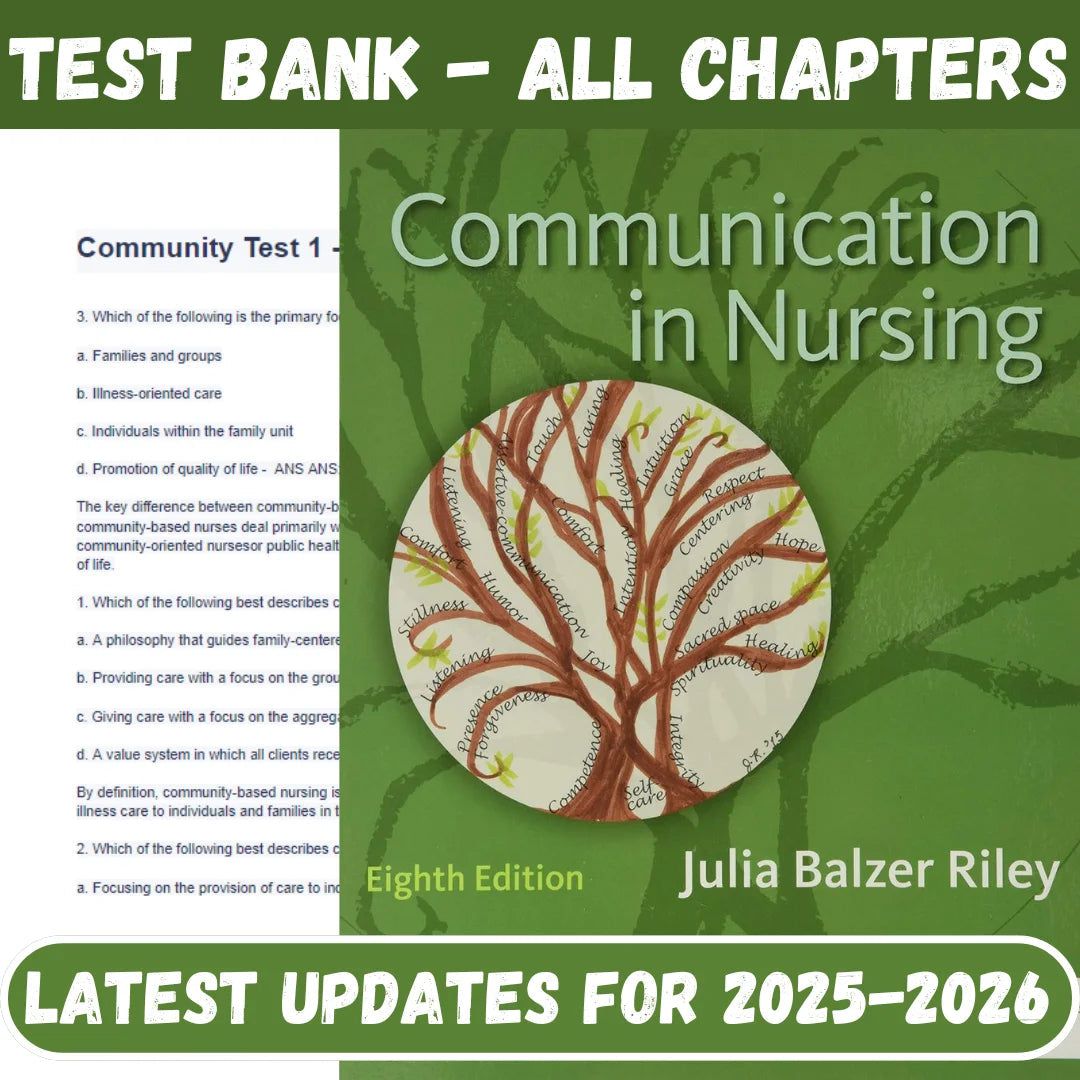 Test Bank for Communication in Nursing 8th Edition by Julia Balzer Riley-Tutelor