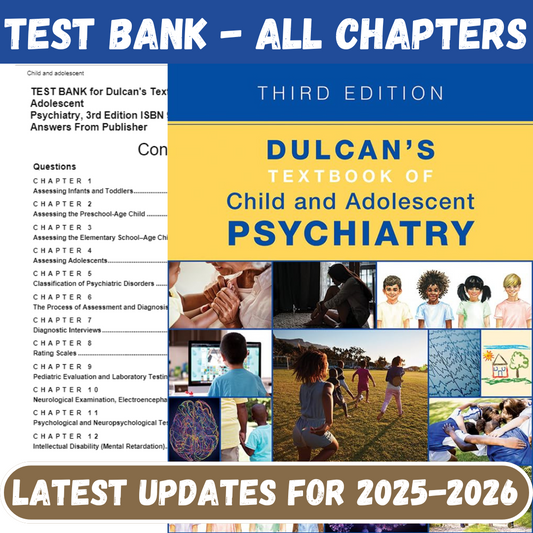 Test Bank for Dulcan’s Textbook of Child and Adolescent Psychiatry 3rd Edition-Tutelor