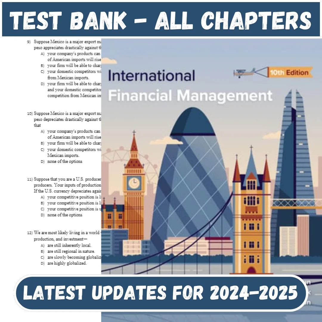 Test Bank for International Financial Management 10th Edition by Eun-Tutelor