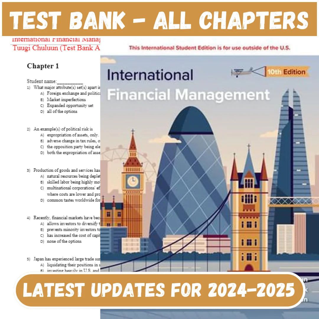 Test Bank for International Financial Management 10th Edition by Eun-Tutelor