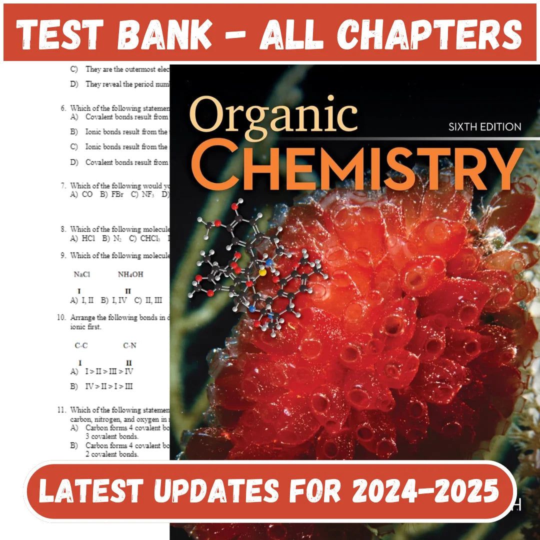 Test Bank for Organic Chemistry 6th Edition by Smith-Tutelor