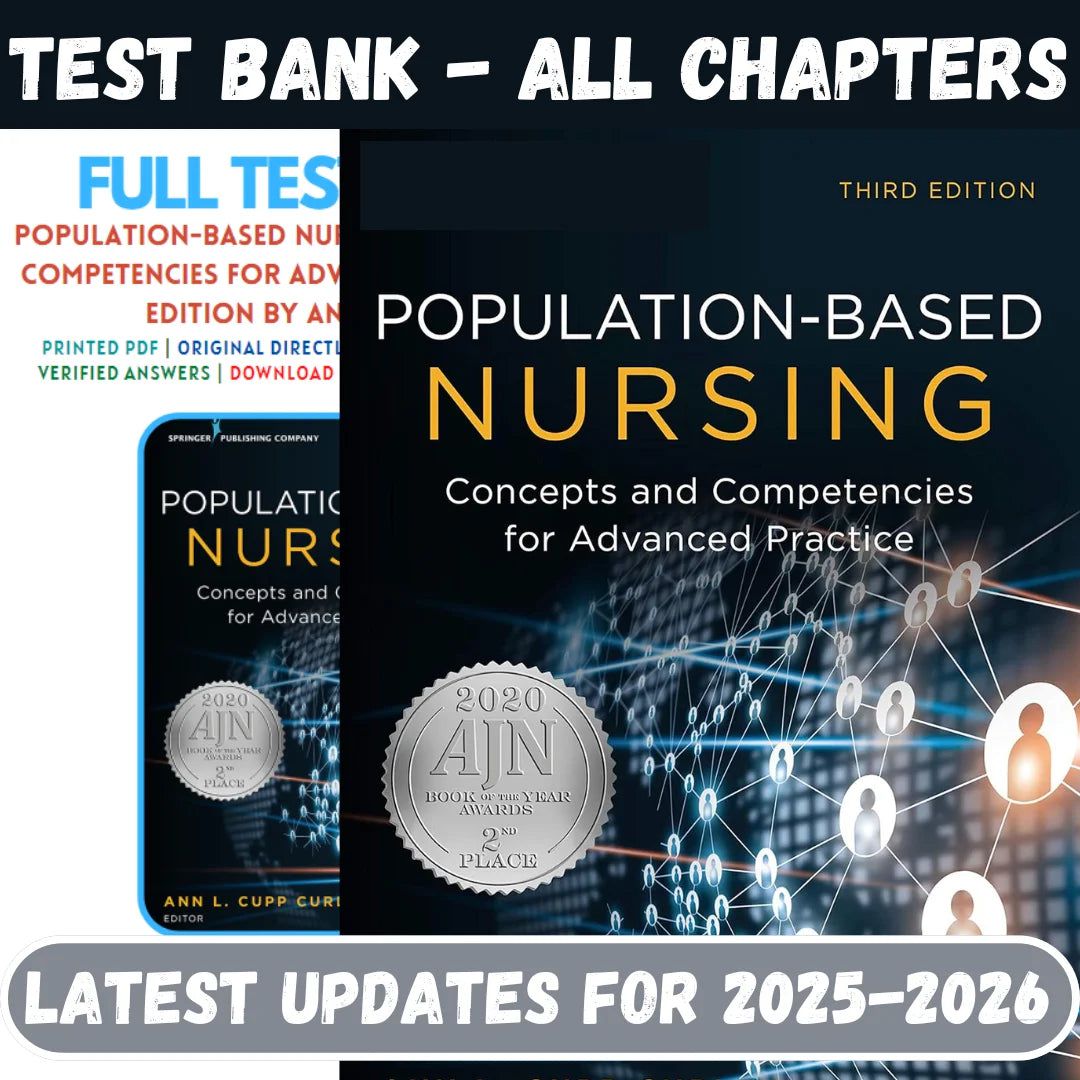 Test Bank for Population-Based Nursing: Concepts and Competencies for Advanced Practice 3rd Edition by Curley-Tutelor
